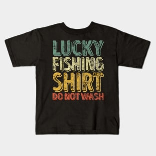 Lucky Fishing Do Not Wash Fisherman Christmas Kids T-Shirt